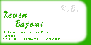 kevin bajomi business card